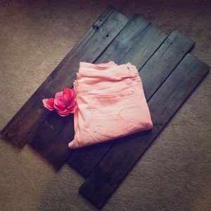 Salmon pink stretchy  American Eagle jeans